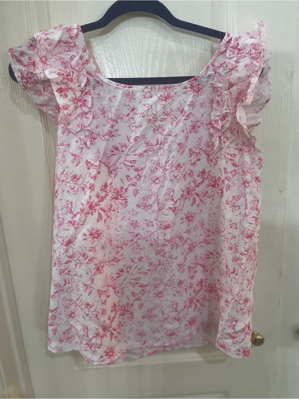 Women’s Floral Ruffle Sleeve Top - Pink
